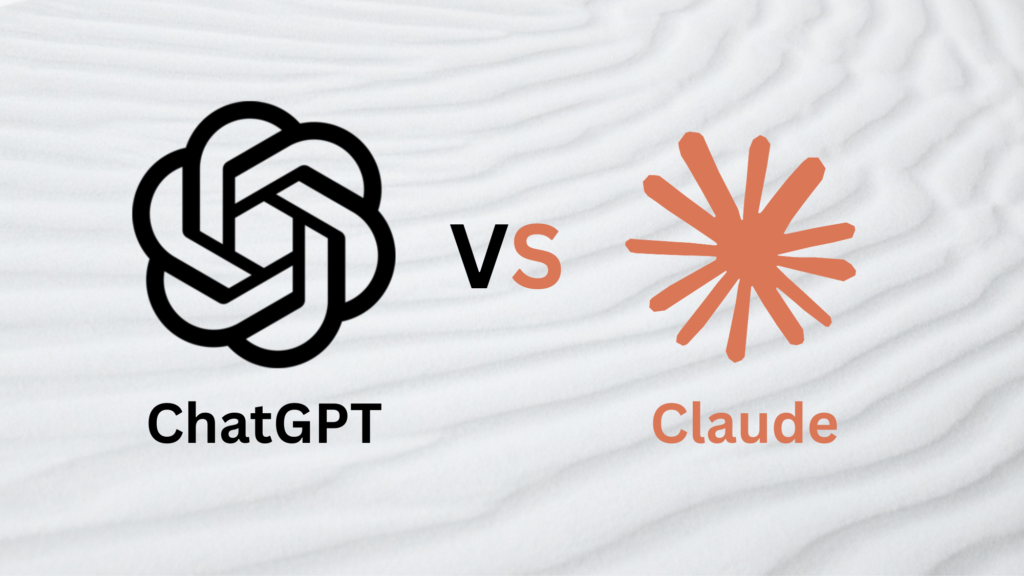 Person comparing ChatGPT and Claude logos on a computer screen
